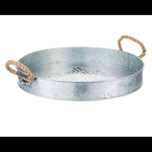 Brownlow “eat well, laugh often, love much” galvanized tin vintage style tray - Picture 3 of 8